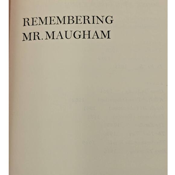 Remembering Mr. Maugham By Garson Kanin Biography Vintage First Edition 1966 - Picture 2 of 12